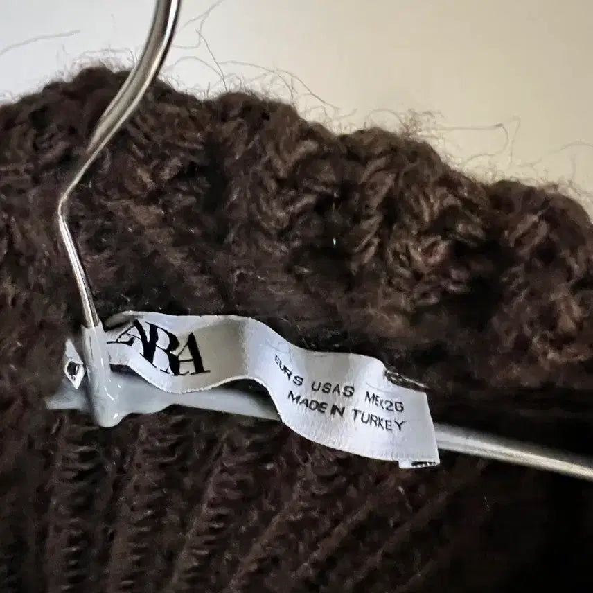 [BUNJANG] ZARA Brown Long Cardigan Knit Long Coat / 자라 브라운 롱 가디건 니트 롱코트 아우터