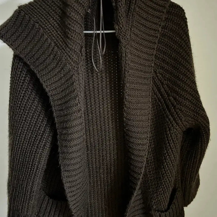 [BUNJANG] ZARA Brown Long Cardigan Knit Long Coat / 자라 브라운 롱 가디건 니트 롱코트 아우터