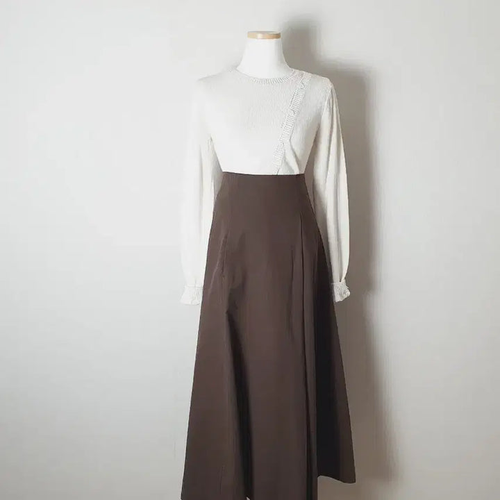 [BUNJANG] Unbranded Brown Pleated Long Skirt / (새) 바스락 밤색 핀턱 롱 스커트 s