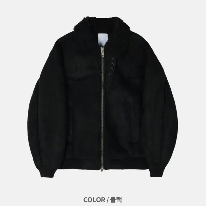 [BUNJANG] Oversized Suede Mustang Jumper - Black / 보세 웨스턴 스웨이드 오버핏 무스탕 점퍼 블랙