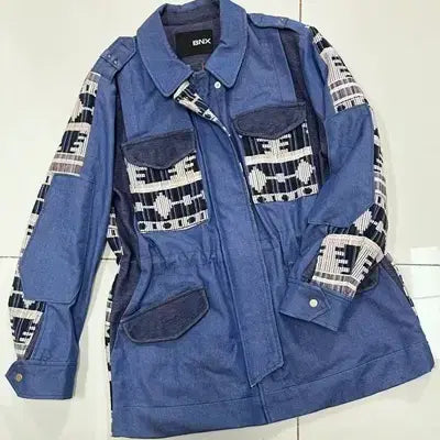 [BUNJANG] BNX Jacquard Color Block Jacket / bnx 자가드 배색 자켓