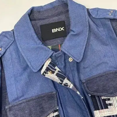 [BUNJANG] BNX Jacquard Color Block Jacket / bnx 자가드 배색 자켓