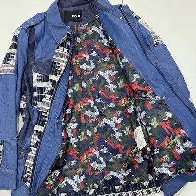 [BUNJANG] BNX Jacquard Color Block Jacket / bnx 자가드 배색 자켓
