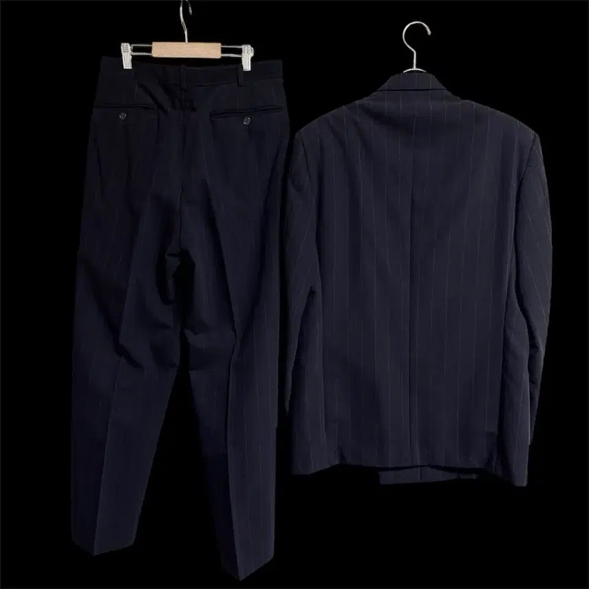 [BUNJANG] Krizia Uomo Black Label Navy Stripe Suit / Made in Italy Black Label Krizia Uomo 수트