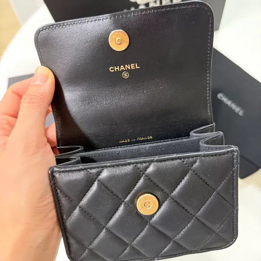 [BUNJANG] Chanel Top Handle Mini Lambskin Handbag / 샤넬 탑핸들 미니백