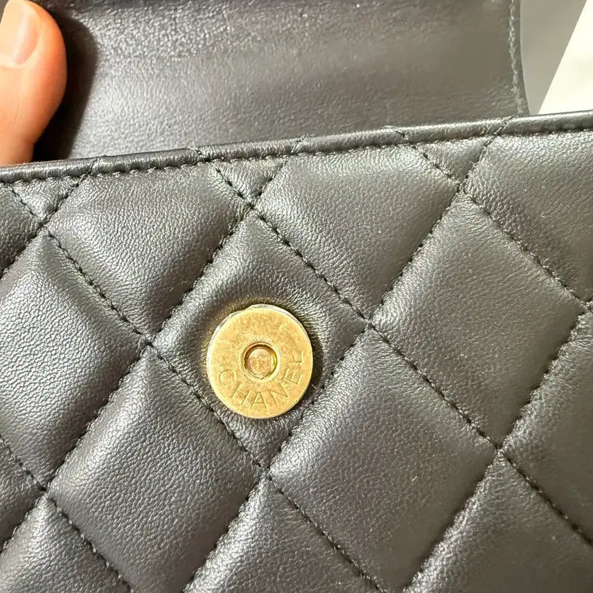 [BUNJANG] Chanel Top Handle Mini Lambskin Handbag / 샤넬 탑핸들 미니백