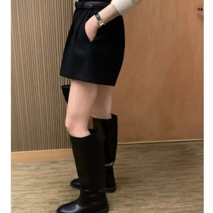 [BUNJANG] mieL Black Wool Shorts S / 미엘 mieL 블랙 모직 3부 팬츠 S