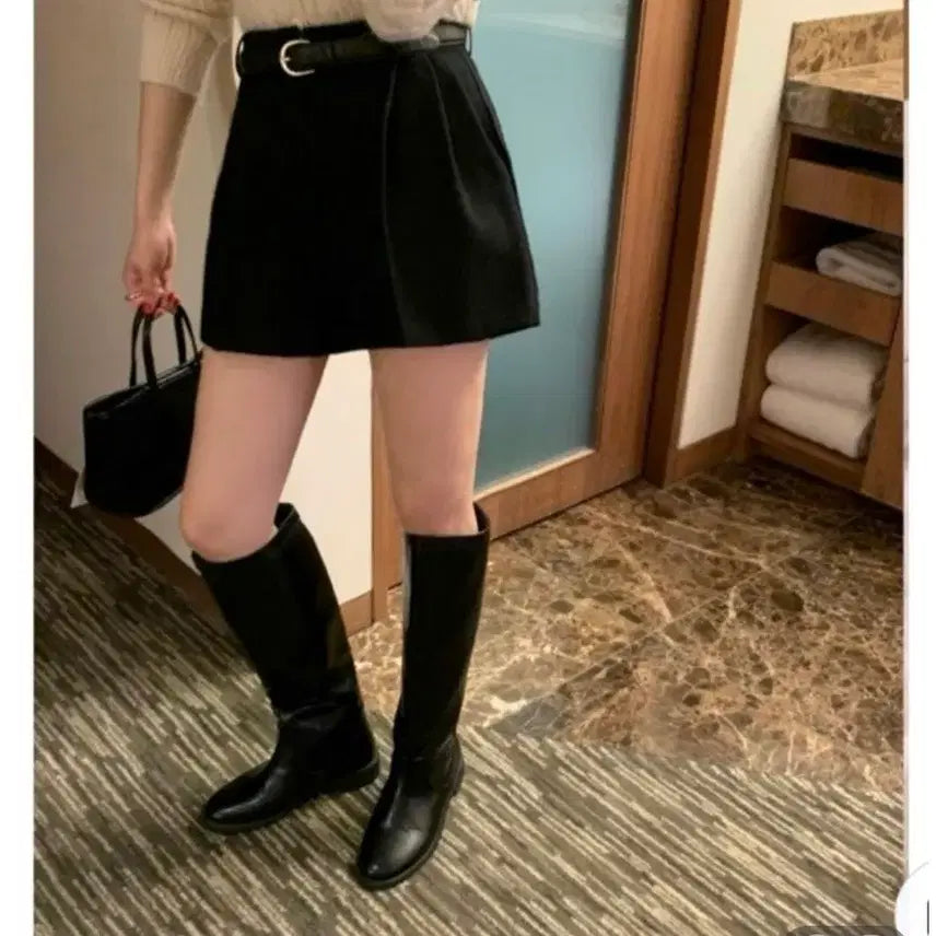 [BUNJANG] mieL Black Wool Shorts S / 미엘 mieL 블랙 모직 3부 팬츠 S