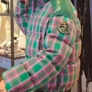 [BUNJANG] Moncler Check Pattern Padded Jacket / 몽클레어 체크 패턴 패딩 자켓