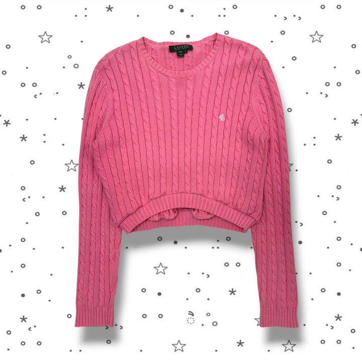 [BUNJANG] M Polo Ralph Lauren Pink Cable Knit Sweater / M POLO 폴로 로렌 핑크 케이블 니트