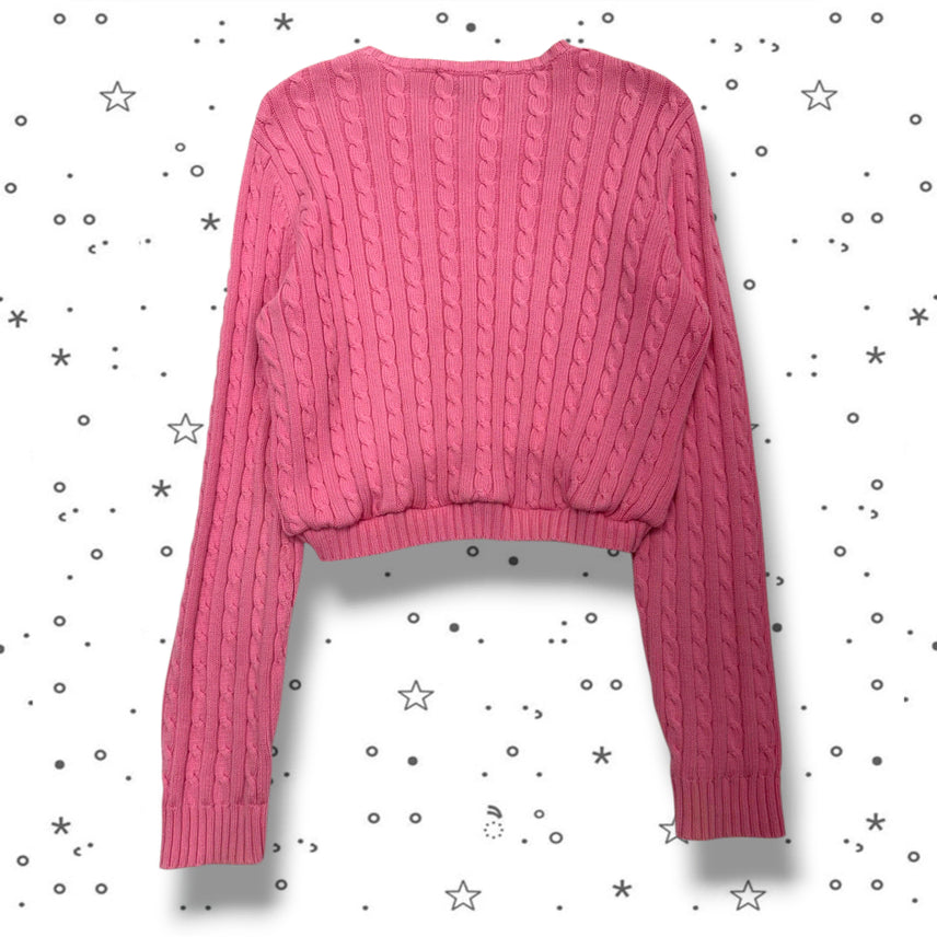 [BUNJANG] M Polo Ralph Lauren Pink Cable Knit Sweater / M POLO 폴로 로렌 핑크 케이블 니트