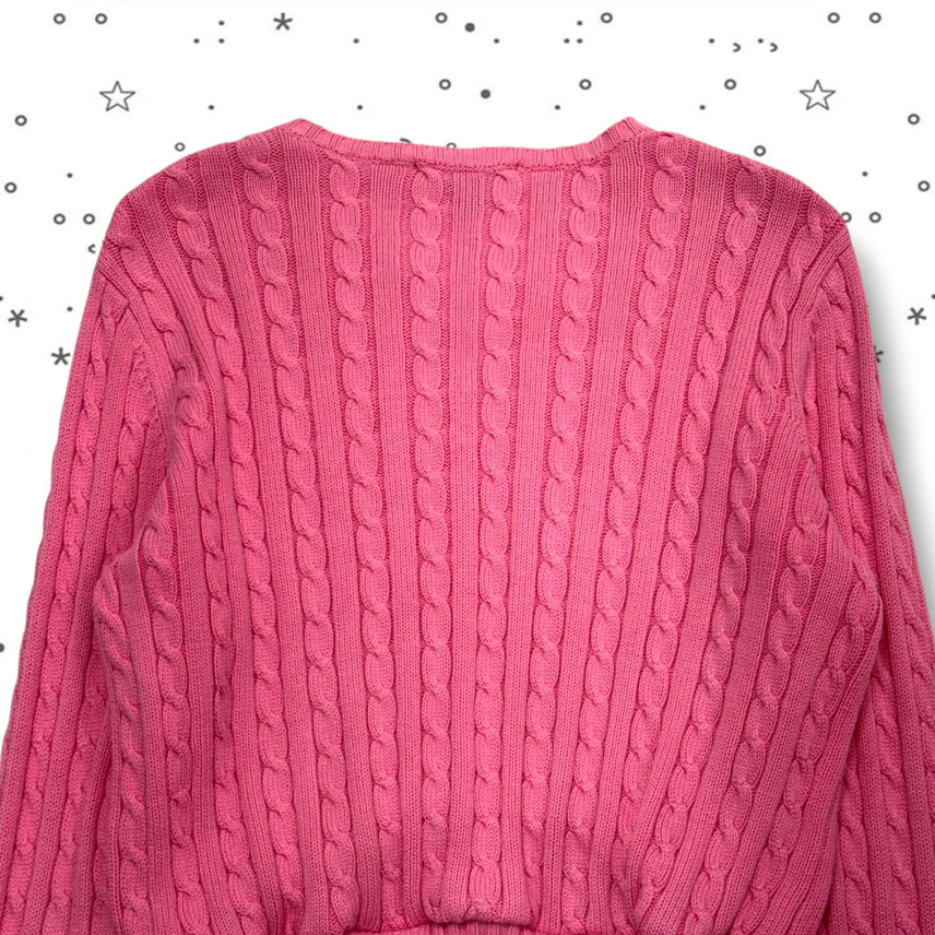 [BUNJANG] M Polo Ralph Lauren Pink Cable Knit Sweater / M POLO 폴로 로렌 핑크 케이블 니트