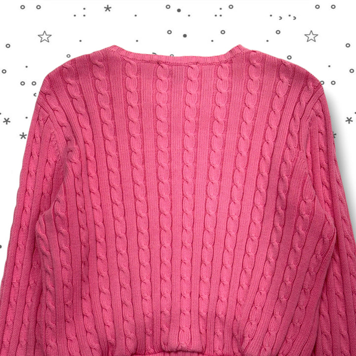 [BUNJANG] M Polo Ralph Lauren Pink Cable Knit Sweater / M POLO 폴로 로렌 핑크 케이블 니트