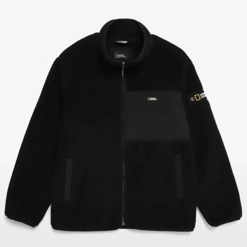 [BUNJANG] National Geographic Black Fleece Zip-up / 내셔널지오그래픽 검정색 플리스 집업