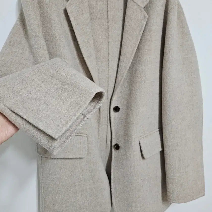 [BUNJANG] Fave Wool 90% Oatmeal Beige Handmade Coat / Fave 울90 핸드메이드