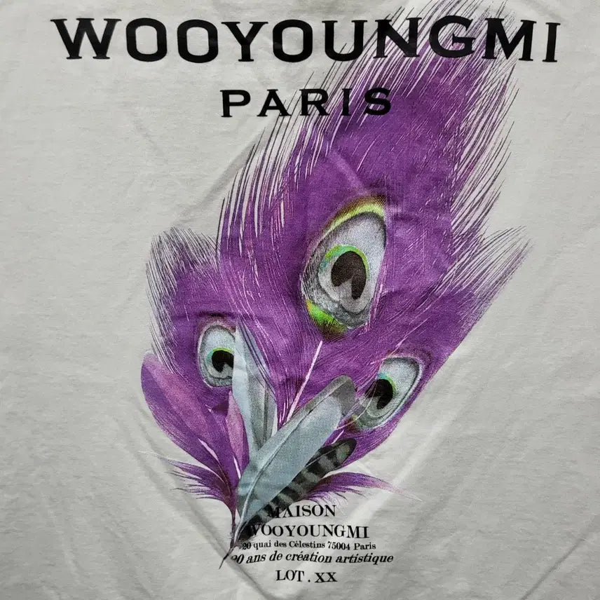 [BUNJANG] Wooyoungmi 23SS Feather Back Logo T-Shirt Size 48 / [정품] 48 / 23SS 우영미 깃털 백로고 반팔티