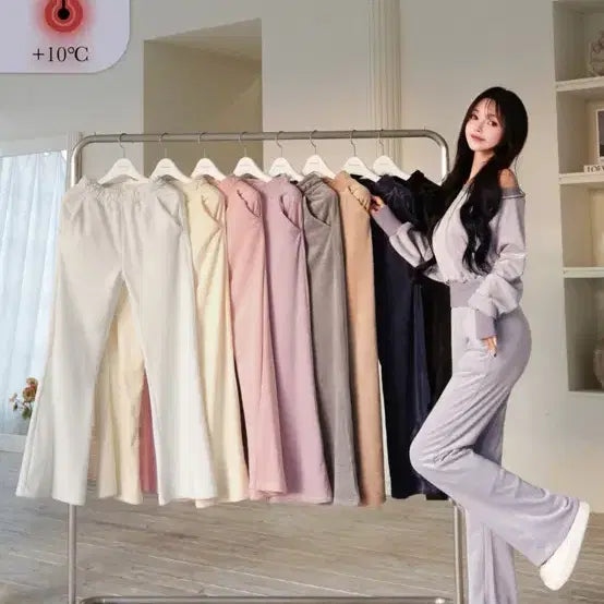 [BUNJANG] Mayyun Semi Bootcut Pants / 메이윤 극세사 루즈핏 후드집업 1사이즈 + 세미부츠컷팬츠 소라