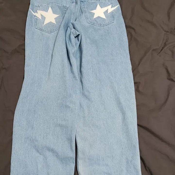 [BUNJANG] BAPE Star Patch Denim Pants / 정품 베이프 스타패치 바지 데님 팬츠 배기바지