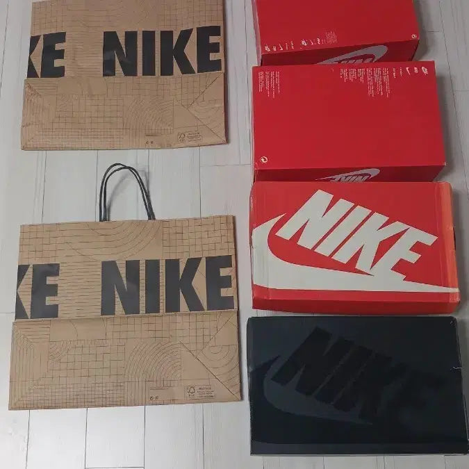 [SOLD OUT] NIKE 나이키 쇼핑백2개+나이키 슈프림 에어포스1 LOW SP 블랙박스