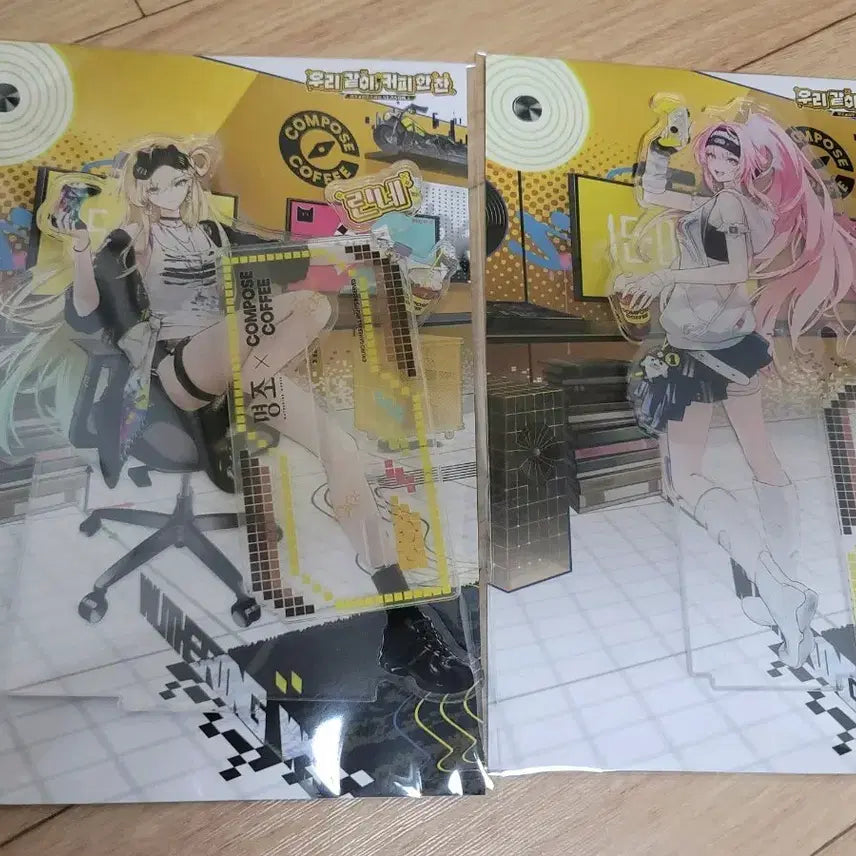 [BUNJANG] Compose Coffee Linne & Aimes Acrylic Stand Bundle Set / 명조 컴포즈 커피 린네, 에이메스 아크릴스탠드 2종
