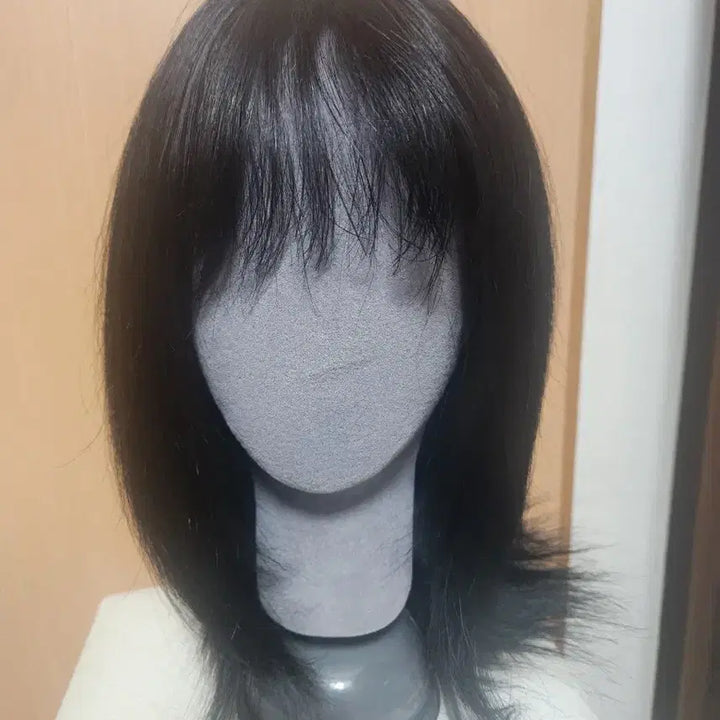 [BUNJANG] Black Short Cut Human Hair Wig / 검정색 숏컷 스타일 인모수제통가발
