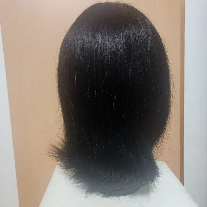 [BUNJANG] Black Short Cut Human Hair Wig / 검정색 숏컷 스타일 인모수제통가발