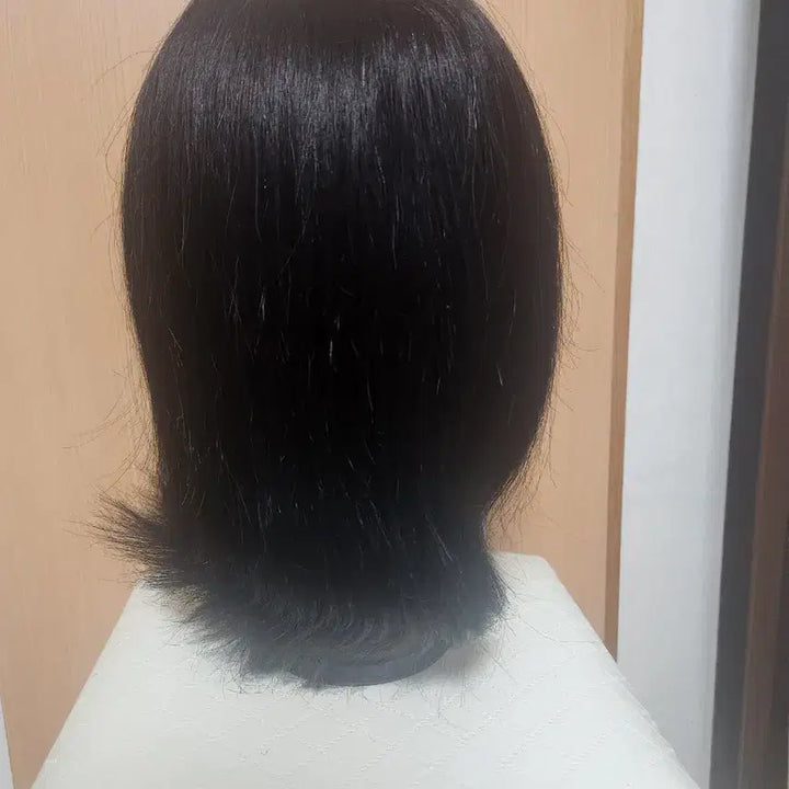 [BUNJANG] Black Short Cut Human Hair Wig / 검정색 숏컷 스타일 인모수제통가발