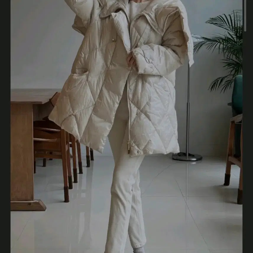 [BUNJANG] Max A-Line Quilted Half Padding Jacket / 막스 A라인 퀼팅 하프 패딩