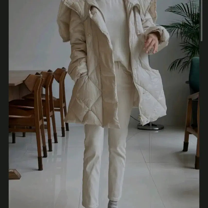 [BUNJANG] Max A-Line Quilted Half Padding Jacket / 막스 A라인 퀼팅 하프 패딩