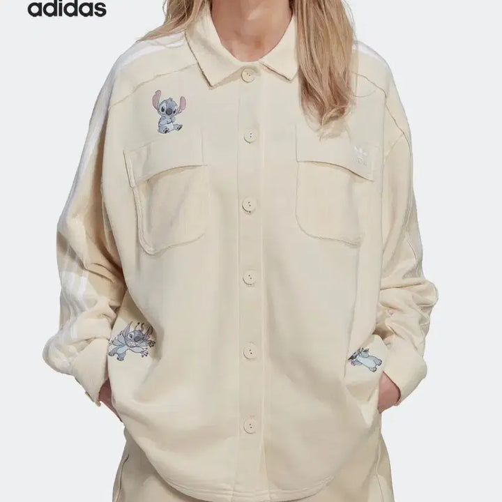 [BUNJANG] Adidas x Disney Stitch Collaboration Sweatshirt / Adidas 아디다스 스티치 디즈니 타올 셔츠 콜라보 스웻 남방