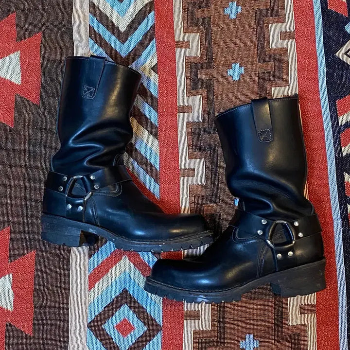 [BUNJANG] Wesco Harness Boots 11-Inch - Black Leather Boots / Wesco 웨스코 하네스 11인치 부츠 10D