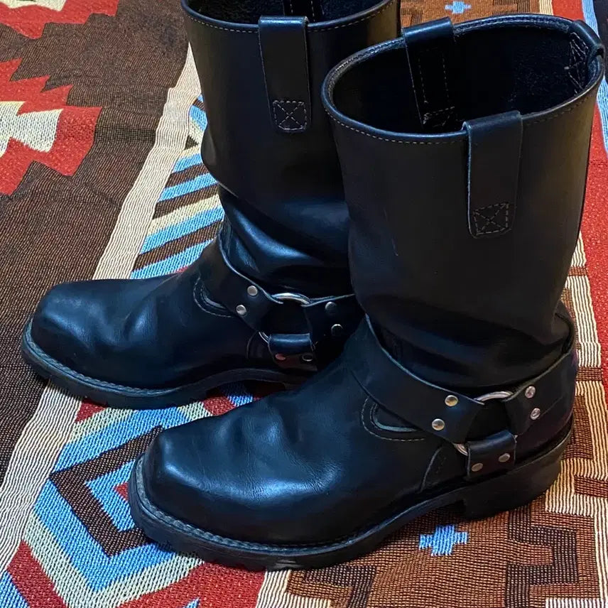 [BUNJANG] Wesco Harness Boots 11-Inch - Black Leather Boots / Wesco 웨스코 하네스 11인치 부츠 10D