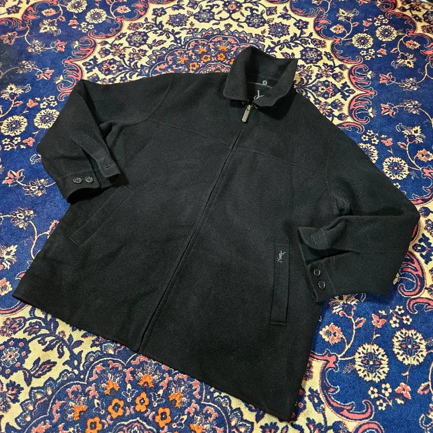 [BUNJANG] Yves Saint Laurent Classic Wool Zip-Up Blouson Jacket / 입생로랑(YSL) 라이센스 클래식 울 집업 블루종 숏 자켓