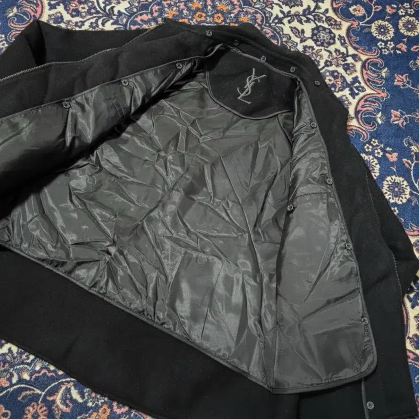 [BUNJANG] Yves Saint Laurent Classic Wool Zip-Up Blouson Jacket / 입생로랑(YSL) 라이센스 클래식 울 집업 블루종 숏 자켓