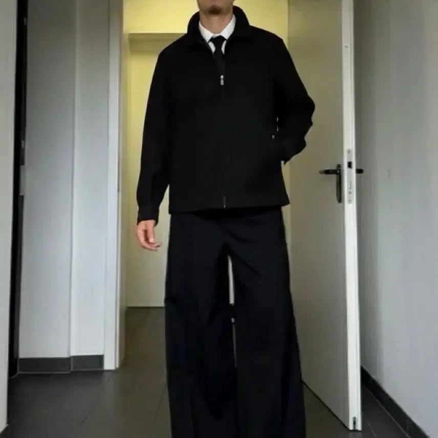 [BUNJANG] Yves Saint Laurent Classic Wool Zip-Up Blouson Jacket / 입생로랑(YSL) 라이센스 클래식 울 집업 블루종 숏 자켓