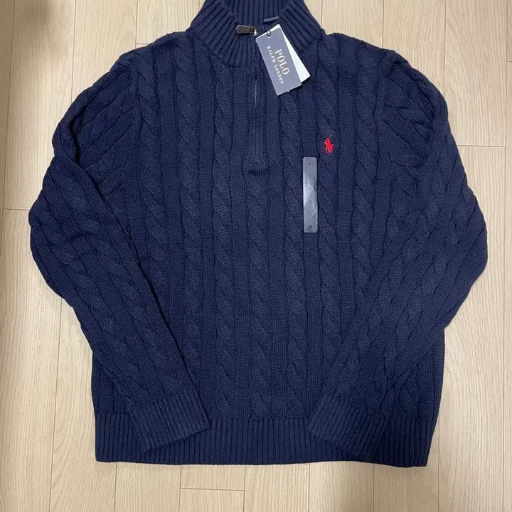 [SOLD OUT] [새제품] 폴로 랄프로렌 케이블 아노락 니트 네이비 M