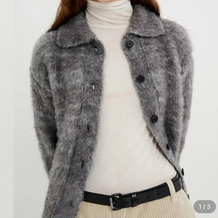 [BUNJANG] Moonsun Alpaca Cardigan Gray / 문선 알파카 가디건 그레이