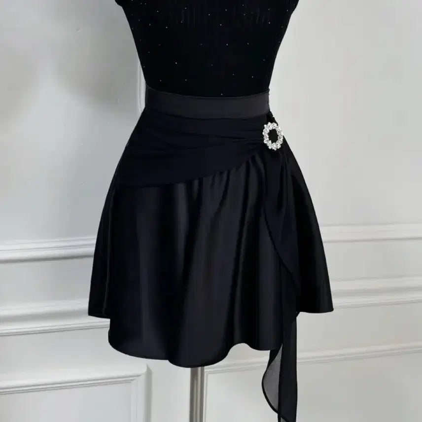 [BUNJANG] Imported Drape Cubic Silk Mini Skirt / [새상품/고퀄/수입의류]드레이프 큐빅 실크 미니 스커트