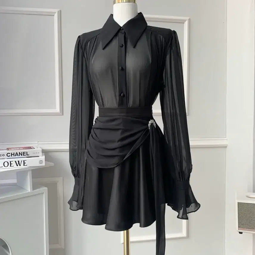 [BUNJANG] Imported Drape Cubic Silk Mini Skirt / [새상품/고퀄/수입의류]드레이프 큐빅 실크 미니 스커트