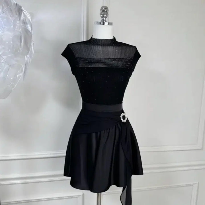 [BUNJANG] Imported Drape Cubic Silk Mini Skirt / [새상품/고퀄/수입의류]드레이프 큐빅 실크 미니 스커트