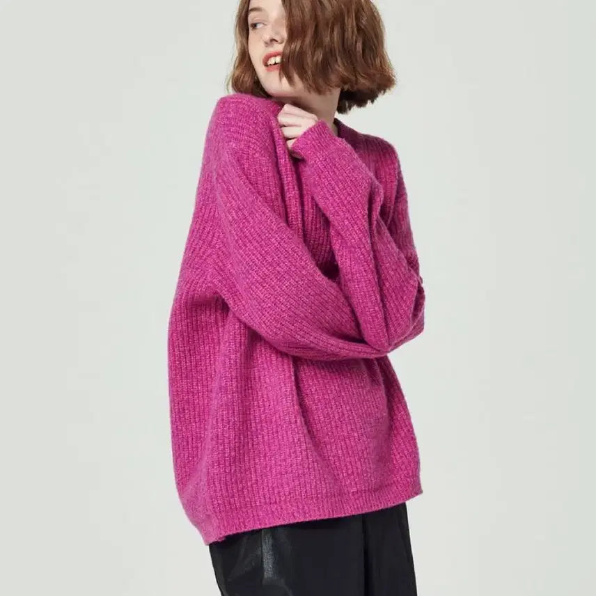 [BUNJANG] Please Project V-Neck Lambswool Knit Pink / 플리즈프로젝트 브이넥 렘스울 니트 핑크