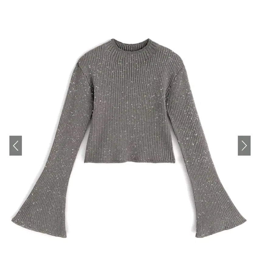 [BUNJANG] GRL Lame Flare Sleeve Crop Knit / 일브 일본 옷 GRL 그레일 라메 플레어 슬리브 크롭 니트