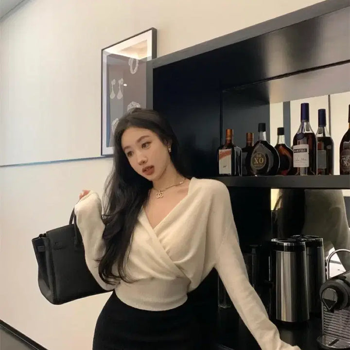 [BUNJANG] Gaori Lab Knit Top / 가오리 랩니트