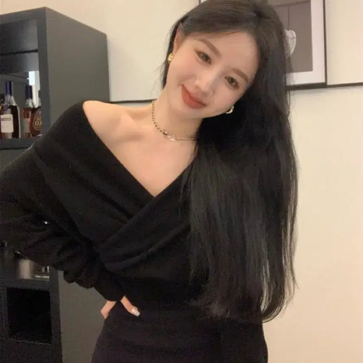[BUNJANG] Gaori Lab Knit Top / 가오리 랩니트