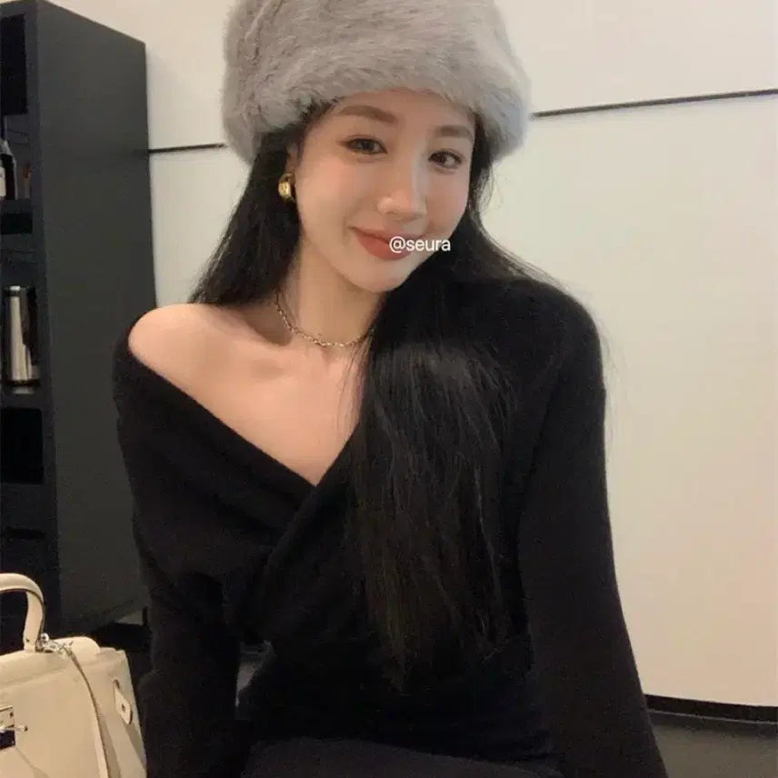 [BUNJANG] Gaori Lab Knit Top / 가오리 랩니트