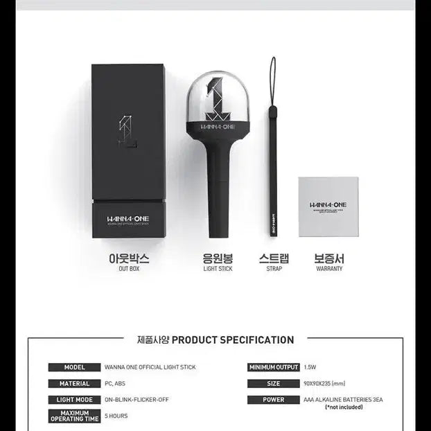 [BUNJANG] Wanna One Ha Sungwoon Light Stick / 공식 풀박 워너원 너블봉 예비 1기 2기 하성운 딸랑이 응원봉