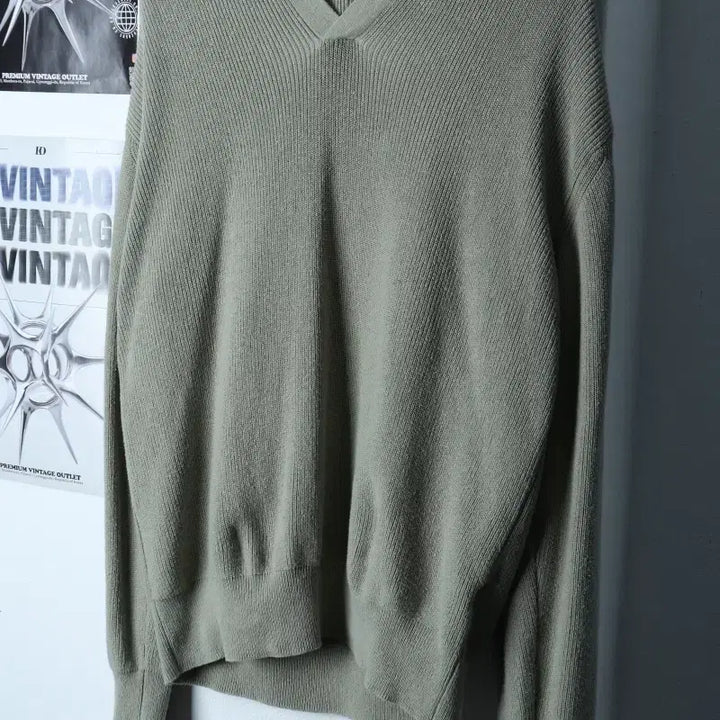 [BUNJANG] Paul Break Oversized V-Neck Knit Sweater / (XL-2XL) 폴브레이크 니트 오버핏 브이넥 그린 놈코어-173B8