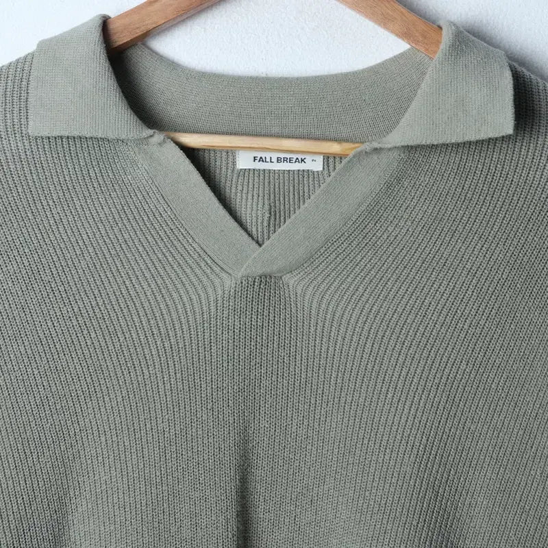 [BUNJANG] Paul Break Oversized V-Neck Knit Sweater / (XL-2XL) 폴브레이크 니트 오버핏 브이넥 그린 놈코어-173B8