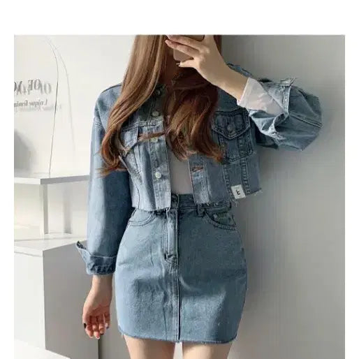 [BUNJANG] Cropped Denim Jacket / 크롭 청자켓 2개 일괄