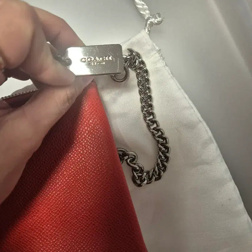 [BUNJANG] Coach Orange Mini Shoulder Bag / 코치 오렌지색  지갑가방(미니숗더백) + 더스트백